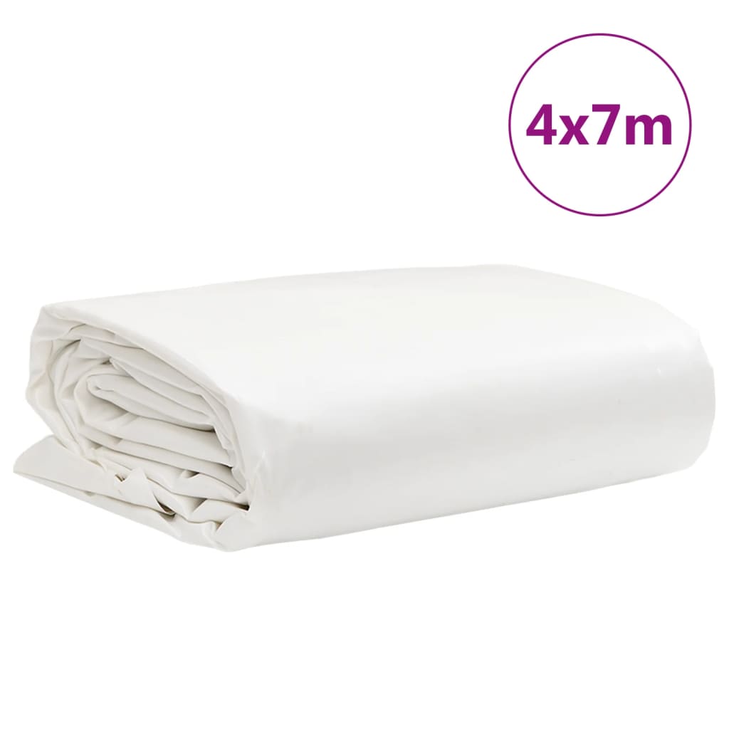 vidaXL Μουσαμάς Λευκός 4 x 7 μ. 650 γρ./μ²
