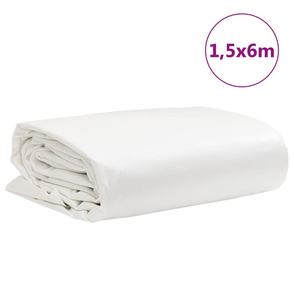 vidaXL Μουσαμάς Λευκός 1,5 x 6 μ. 650 γρ./μ²