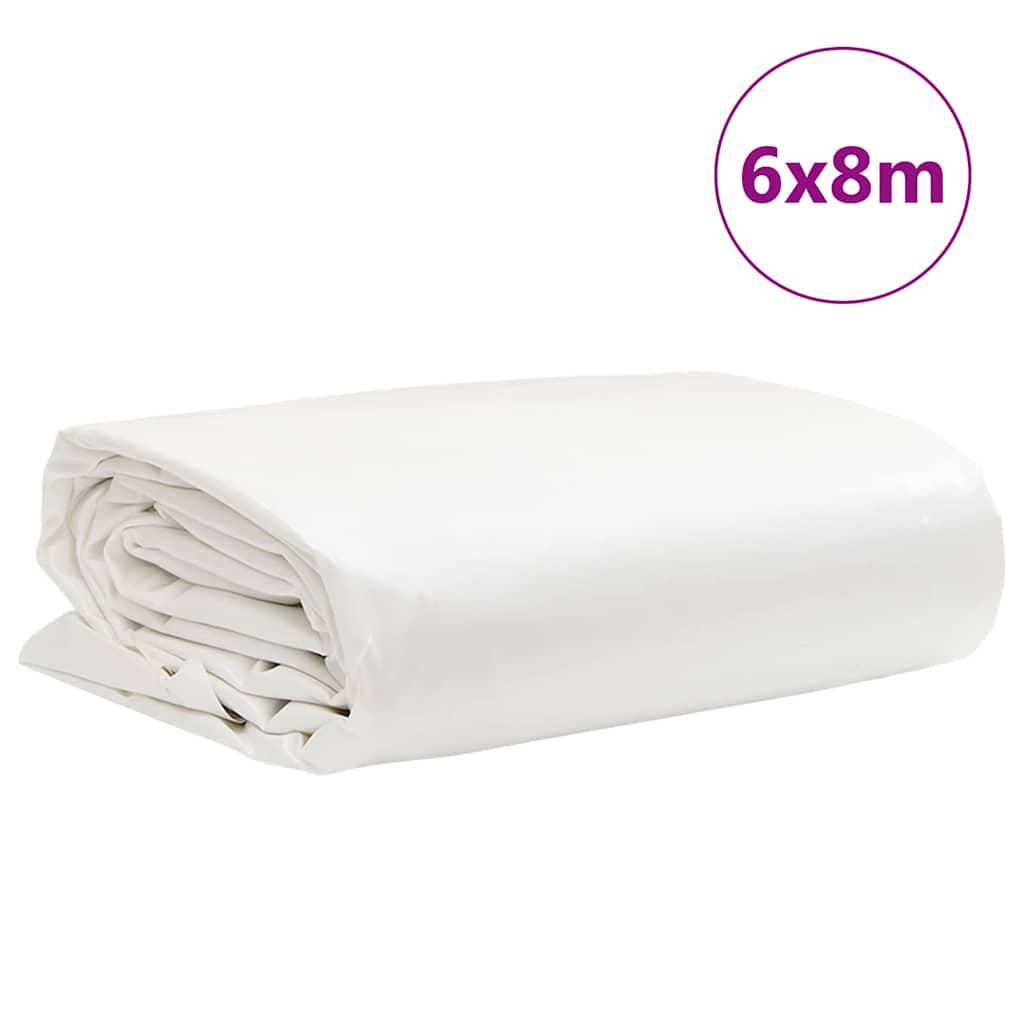 vidaXL Μουσαμάς Λευκός 6 x 8 μ. 650 γρ./μ²