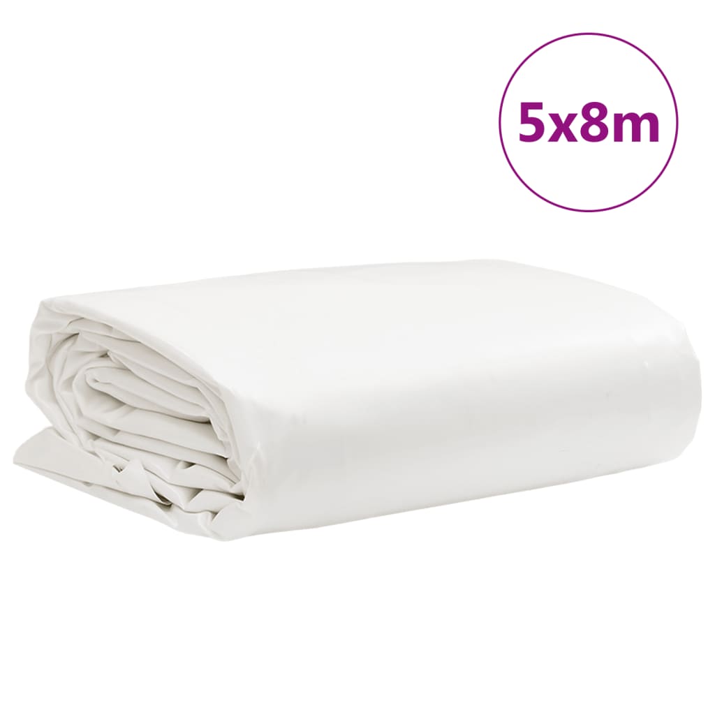 vidaXL Μουσαμάς Λευκός 5 x 8 μ. 650 γρ./μ²