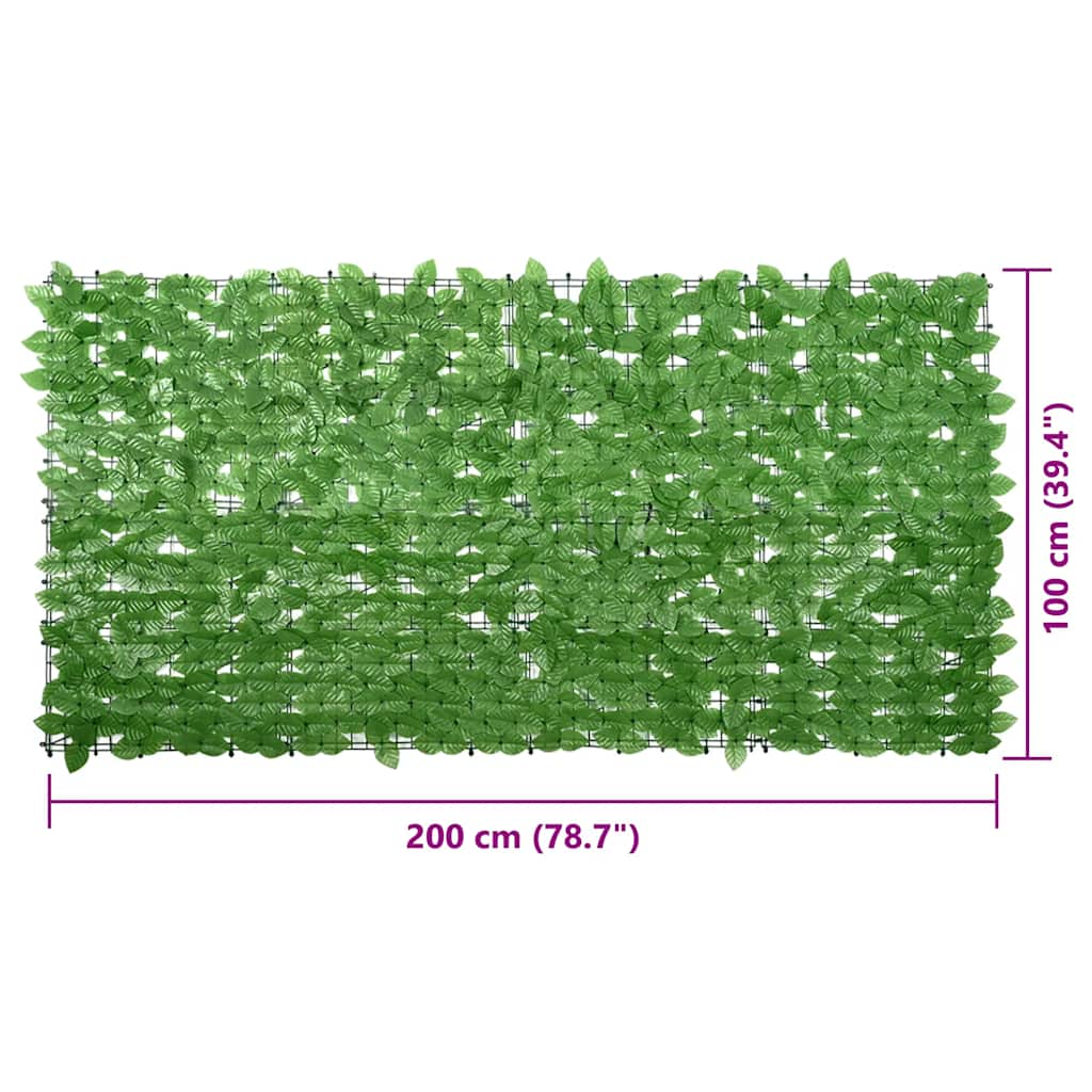 vidaXL Διαχωριστικό Βεράντας με Φύλλα Σκούρο Πράσινο 200 x 100 εκ.