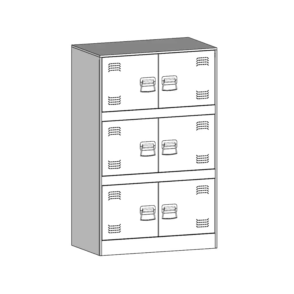 vidaXL Μπουφές Λευκός 67x39x107 εκ. από Ατσάλι