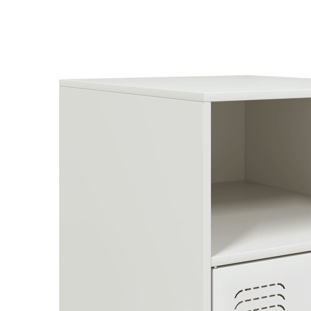 vidaXL Κομοδίνο Λευκό 34,5x39x62 εκ. από Χάλυβα