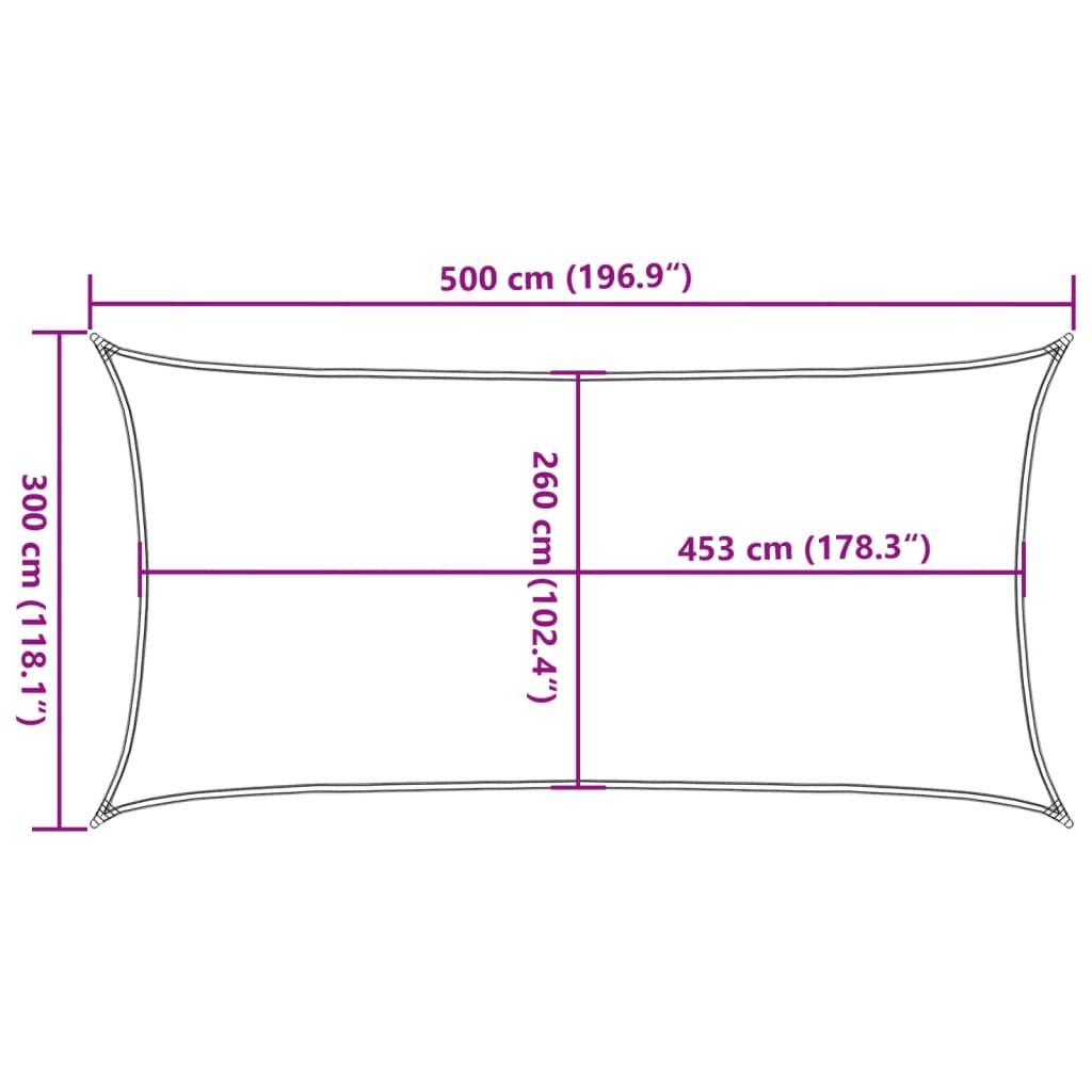 vidaXL Σκίαστρο Ιστιοπλοΐας Αν. Γκρι 5x3 μ. 100% Πολυεστέρας Oxford