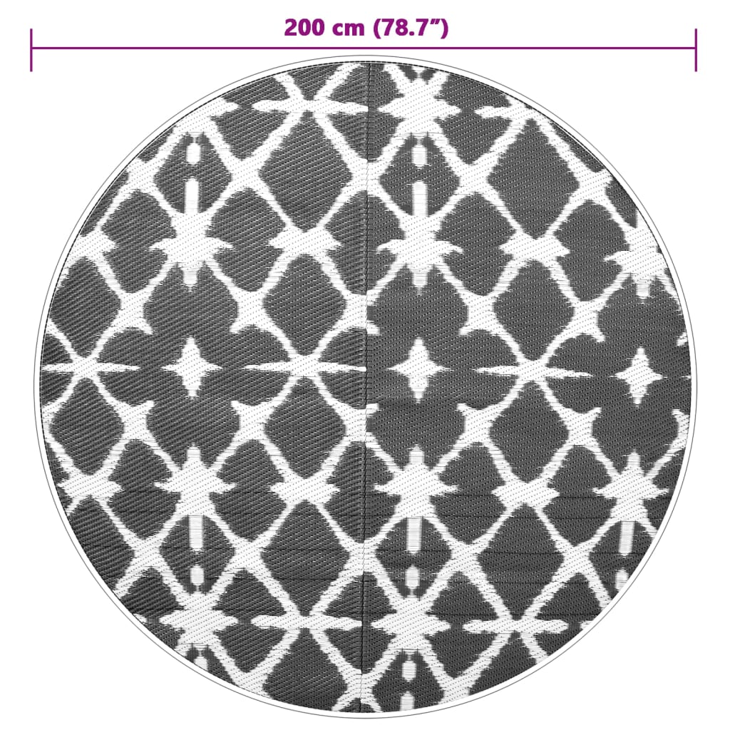 vidaXL Χαλί εξωτερικού χώρου ARAKIL Μπλε και λευκό Ø200 cm PP