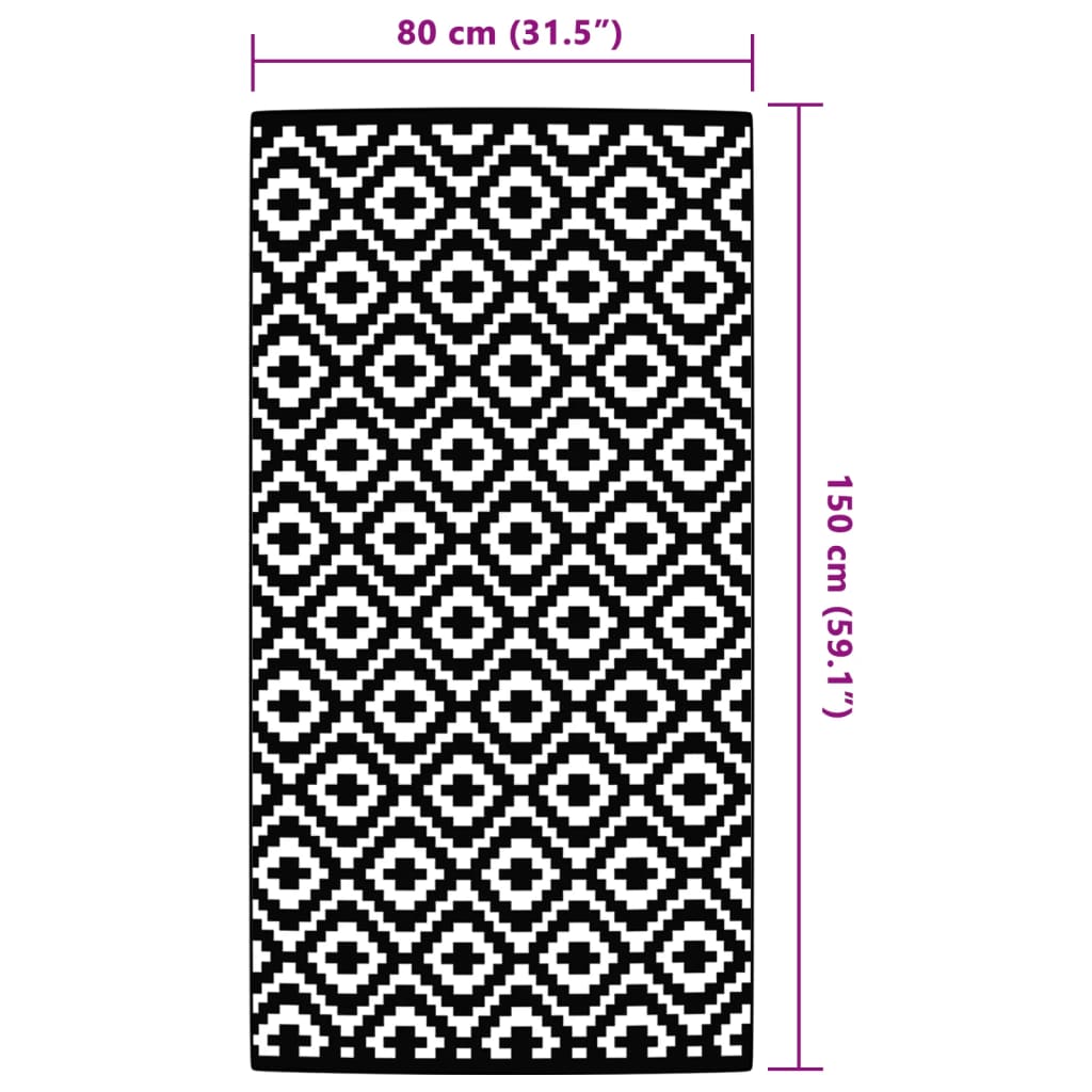 vidaXL Χαλί εξωτερικού χώρου ARAKIL γκρι 80x150 cm PP