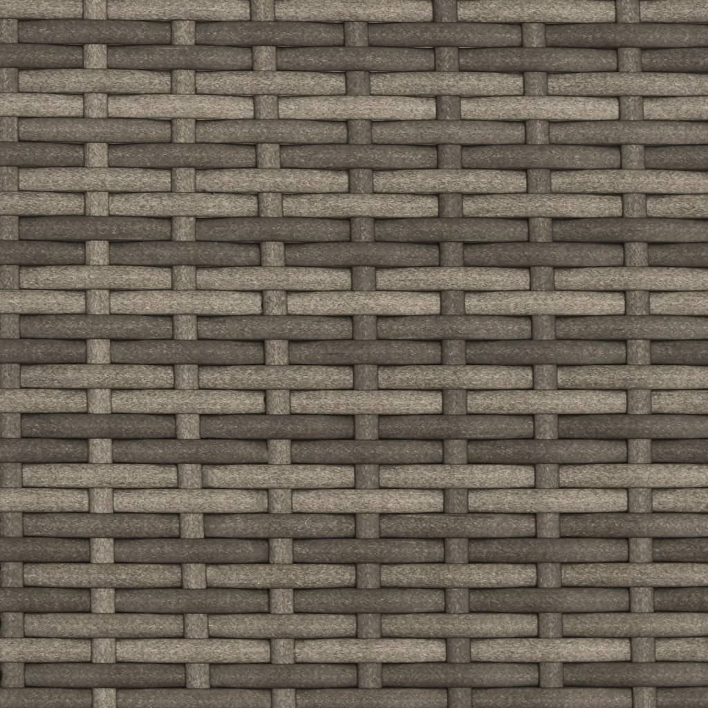 vidaXL Ξαπλώστρα Γκρι Συνθετικό Ρατάν με Σκίαστρο και Μαξιλάρια