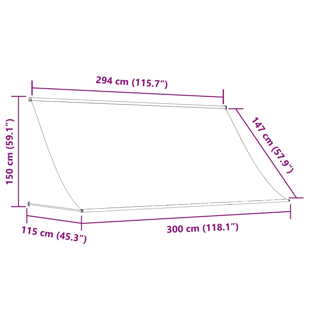 vidaXL Τέντα Συρόμενη Ανθρακί 300 x 150 εκ. από Ύφασμα και Ατσάλι