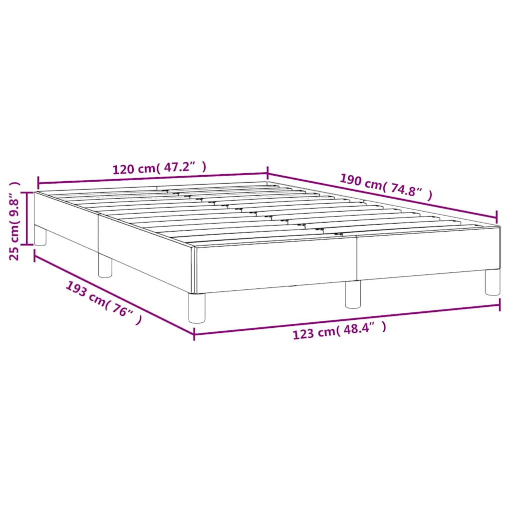vidaXL Πλαίσιο Κρεβατιού χωρίς στρώμα Κρεμ 120x190 εκ.Συνθ. Δέρμα