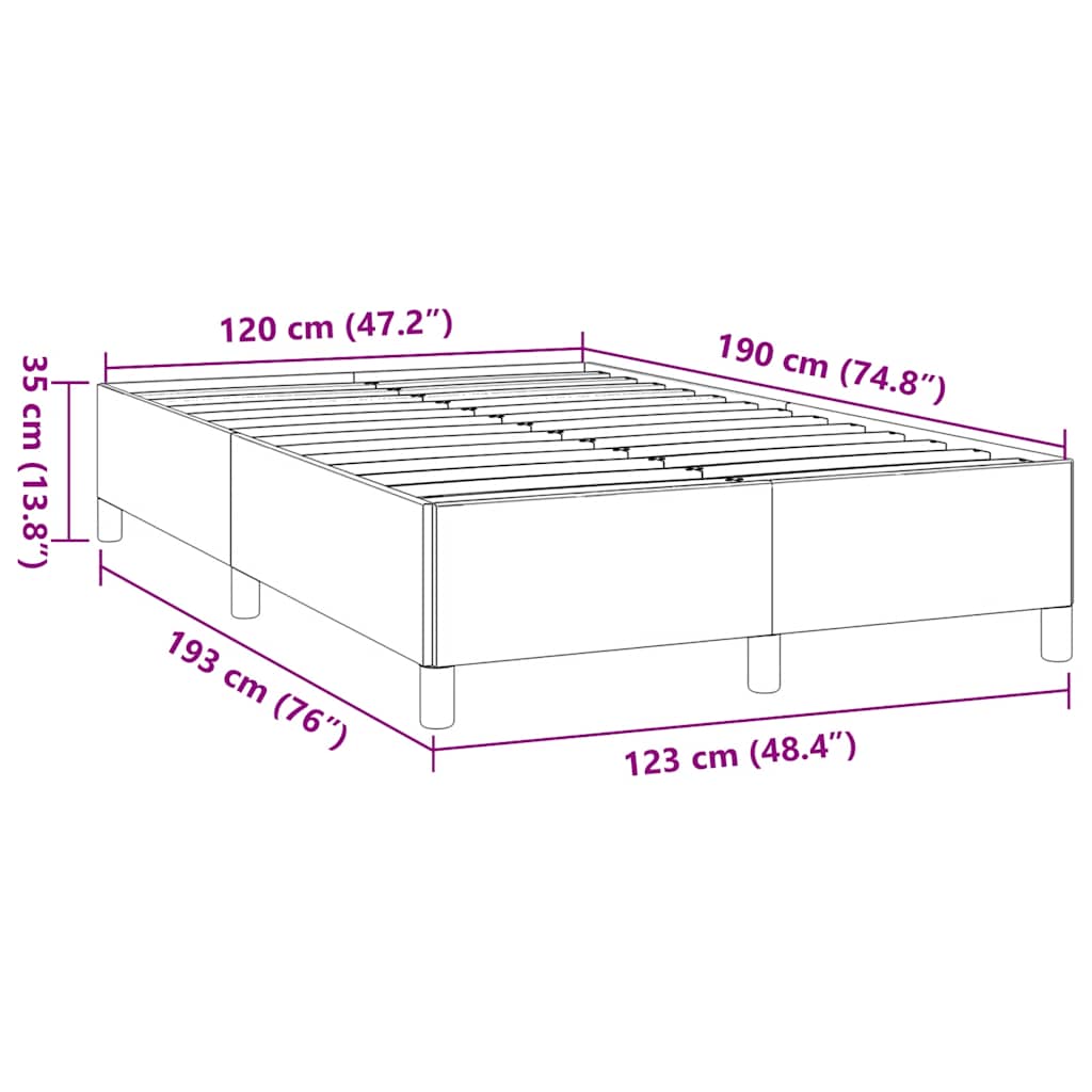 vidaXL Πλαίσιο Κρεβατιού χωρίς στρώμα Κρέμα 120x190 εκ. Υφασμάτινο