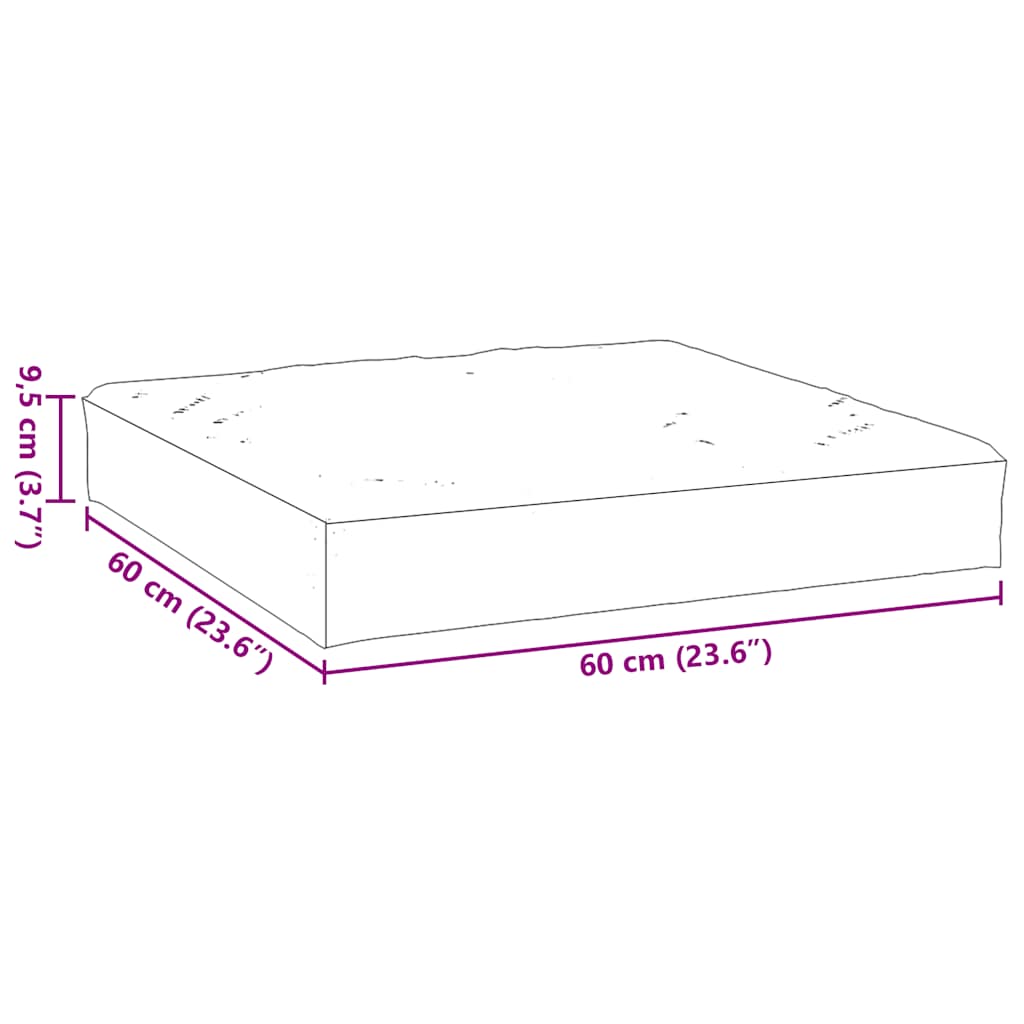 vidaXL Μαξιλάρι Παλέτας Κρεμ 60x60x9,5 εκ. Ύφασμα