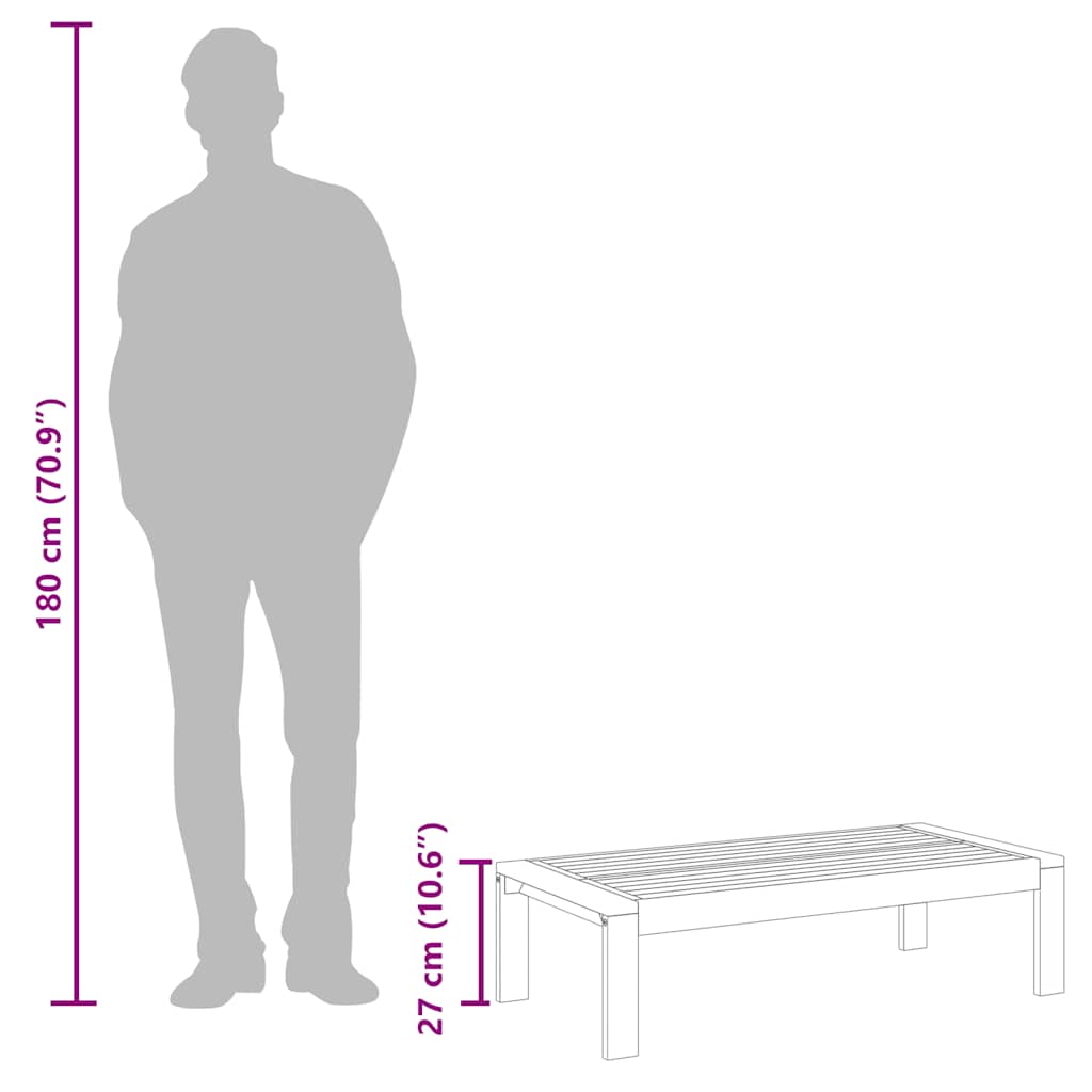 vidaXL Τραπέζι Κήπου 100 x 50 x 27 εκ. από Μασίφ Ξύλο Ακακίας