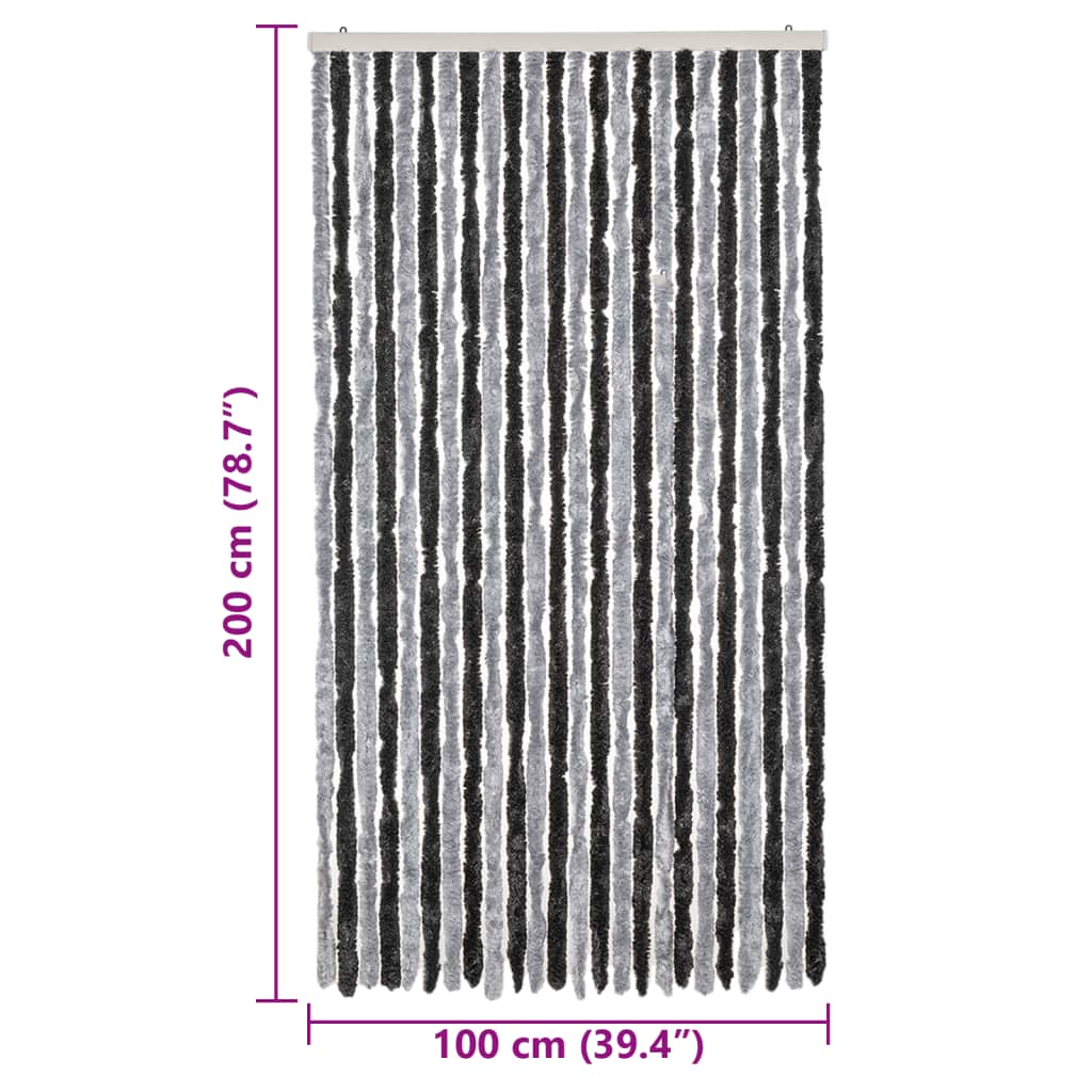 vidaXL Σήτα Εντόμων Γκρι & Μαύρη 100 x 200 εκ. από Σενίλ