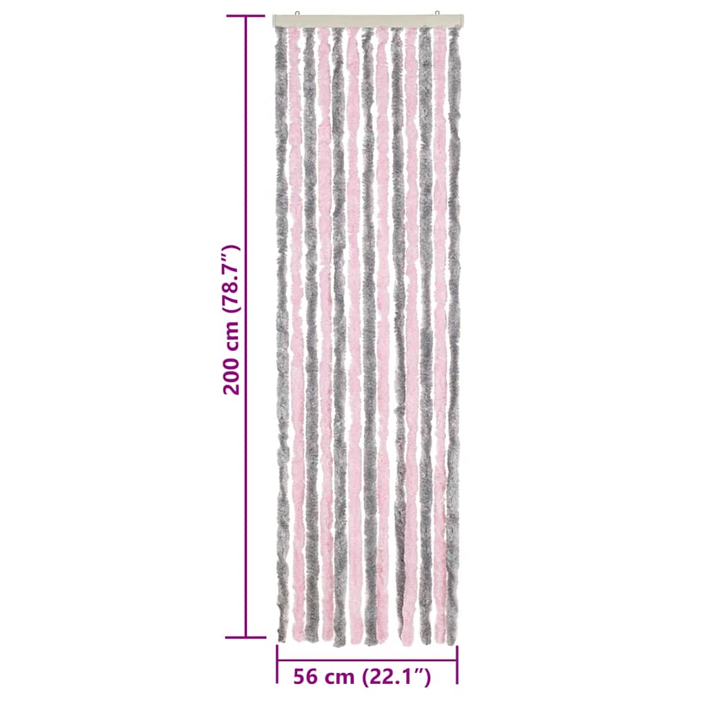 vidaXL Σήτα Εντόμων Ασημί Γκρι / Ροζ 56 x 200 εκ. από Σενίλ