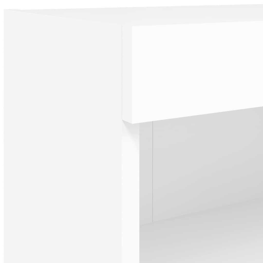 vidaXL Ντουλάπια Τηλεόρασης Τοίχου Σετ 6 Τεμ. με Φώτα LED Λευκά