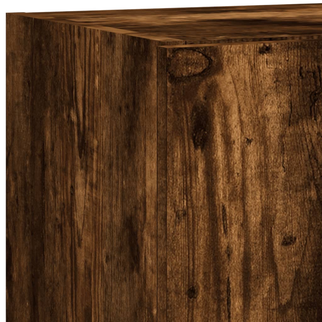 vidaXL Έπιπλα Τοίχου Τηλεόρασης 5 τεμ LED Καπνιστή Δρυς από Επεξ. Ξύλο