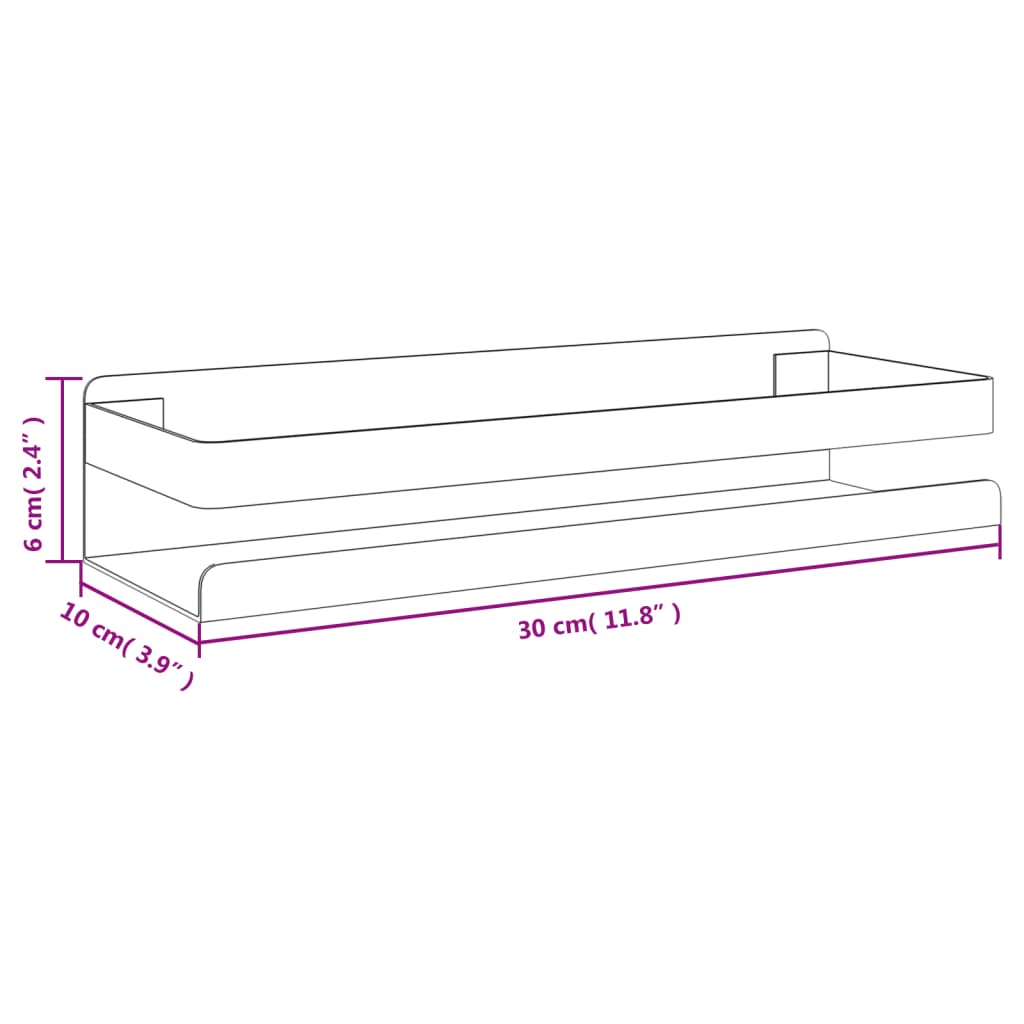 vidaXL Ράφι Μπάνιου 30x10x6 εκ. Βουρτσισμένο Ανοξείδωτο Ατσάλι 304