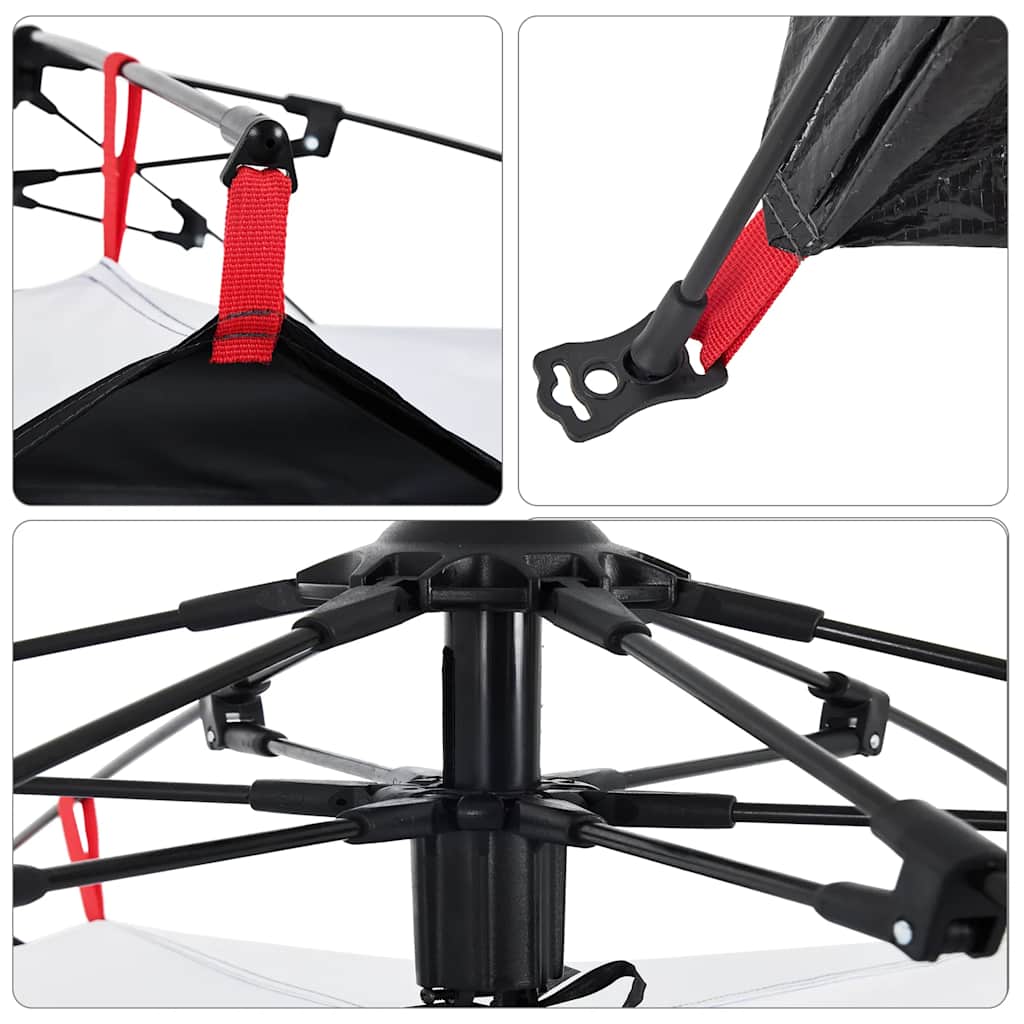 vidaXL Σκηνή Κάμπινγκ με Θόλο 3 Ατόμων Λευκή από Ύφασμα Συσκότισης