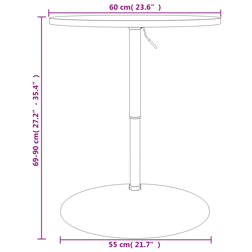 vidaXL Τραπέζι Μπαρ Μαύρο 60x60x90 εκ. Επ. Ξύλο / Επιχρωμιωμένο Ατσάλι