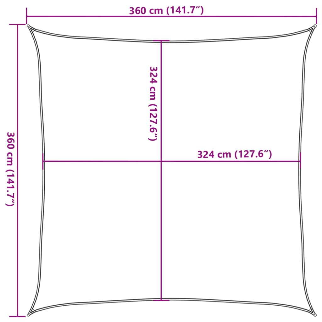 vidaXL Πανί Σκίασης Τετράγωνο Άμμου 3,6x3,6 μ. 160 γρ./μ² από HDPE