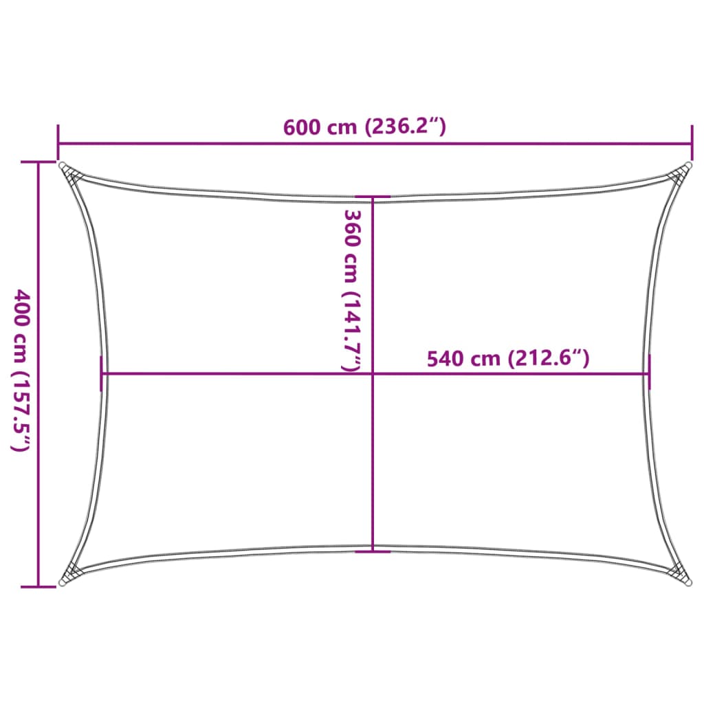 vidaXL Πανί Σκίασης Ορθογώνιο Άμμου 4x6 μ. HDPE 160 γρ./μ²