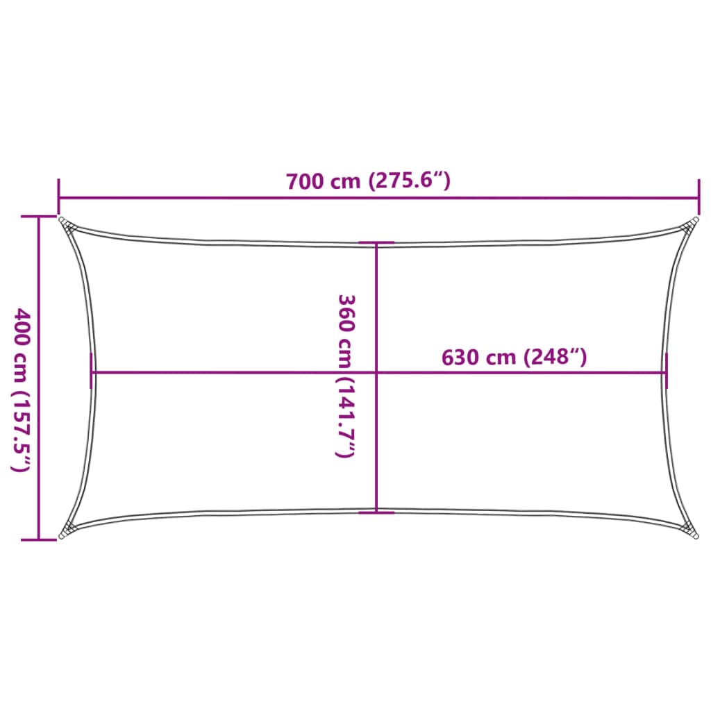 vidaXL Πανί Σκίασης Ορθογώνιο Άμμου 4x7 μ. HDPE 160 γρ./μ²