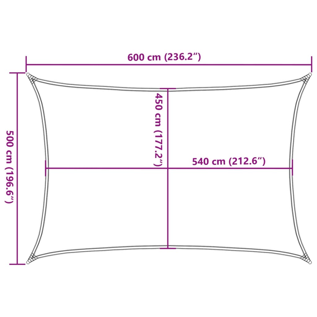vidaXL Πανί Σκίασης Ορθογώνιο Άμμου 5x6 μ. HDPE 160 γρ./μ²