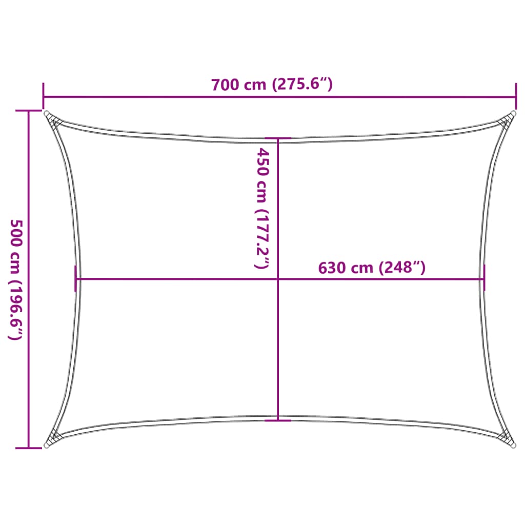 vidaXL Πανί Σκίασης Ορθογώνιο Άμμου 5x7 μ. HDPE 160 γρ./μ²