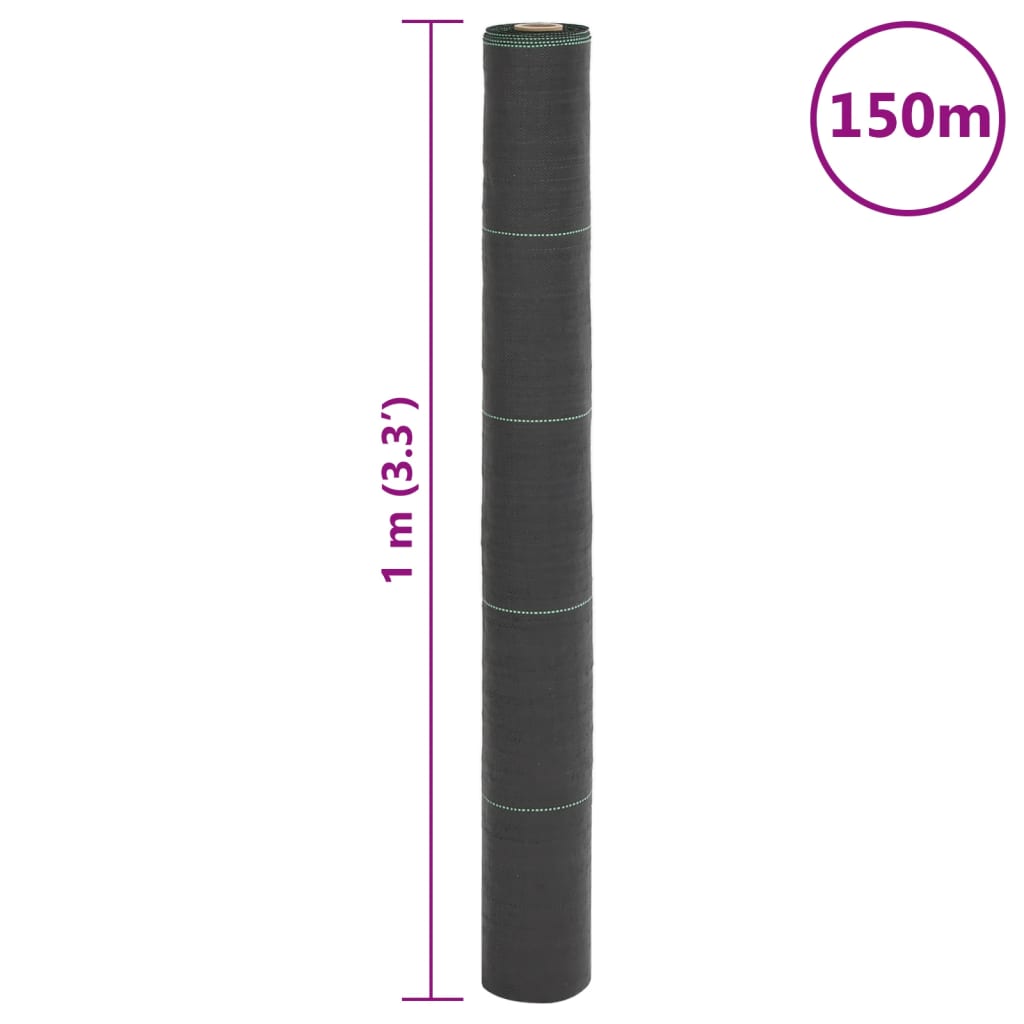 vidaXL Μεμβράνη Εδαφοκάλυψης Μαύρη 1x150 μ. από Πολυπροπυλένιο