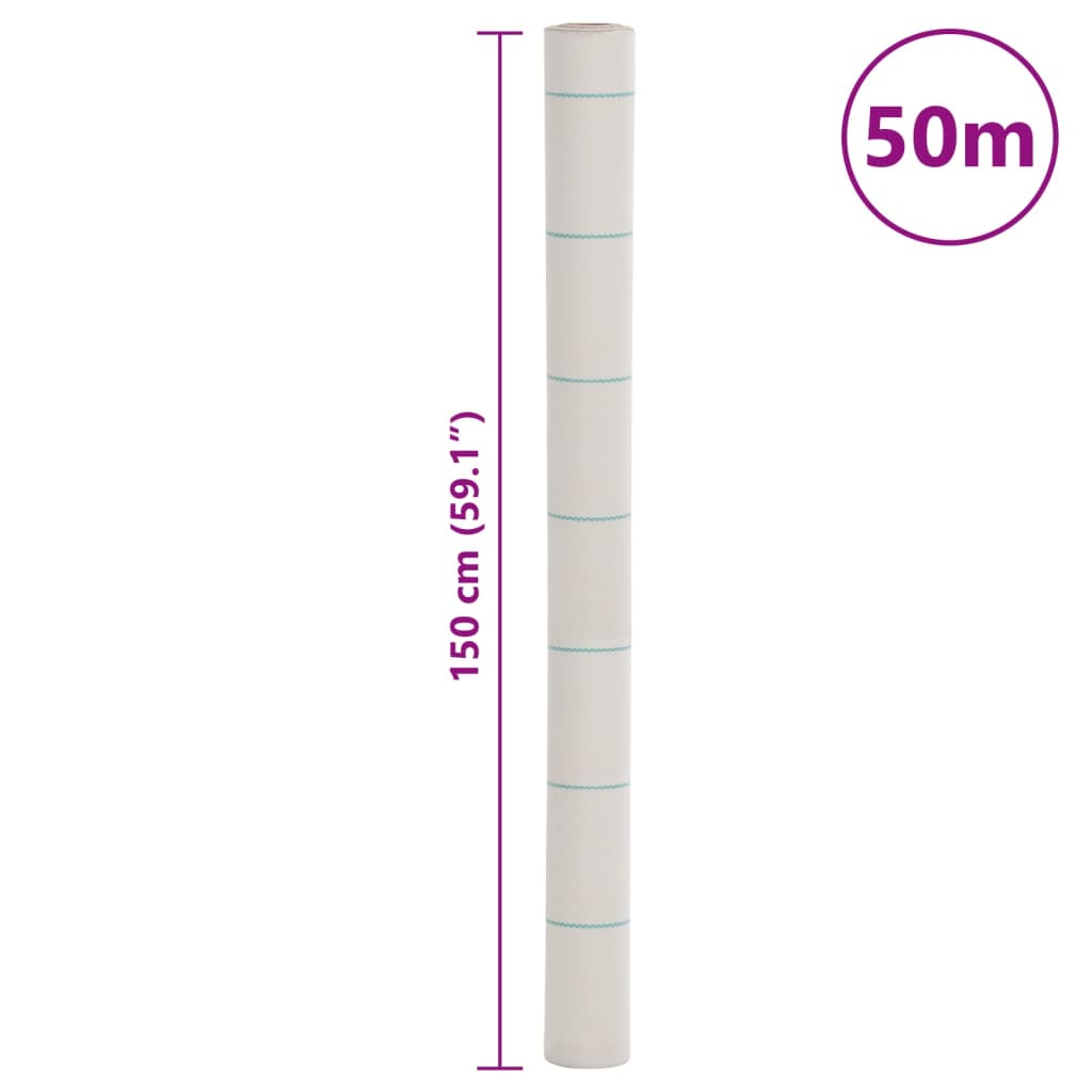 vidaXL Μεμβράνη Εδαφοκάλυψης Λευκή 1,5x50 μ. από Πολυπροπυλένιο