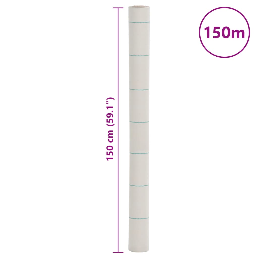 vidaXL Μεμβράνη Εδαφοκάλυψης Λευκή 1,5x150 μ. από Πολυπροπυλένιο