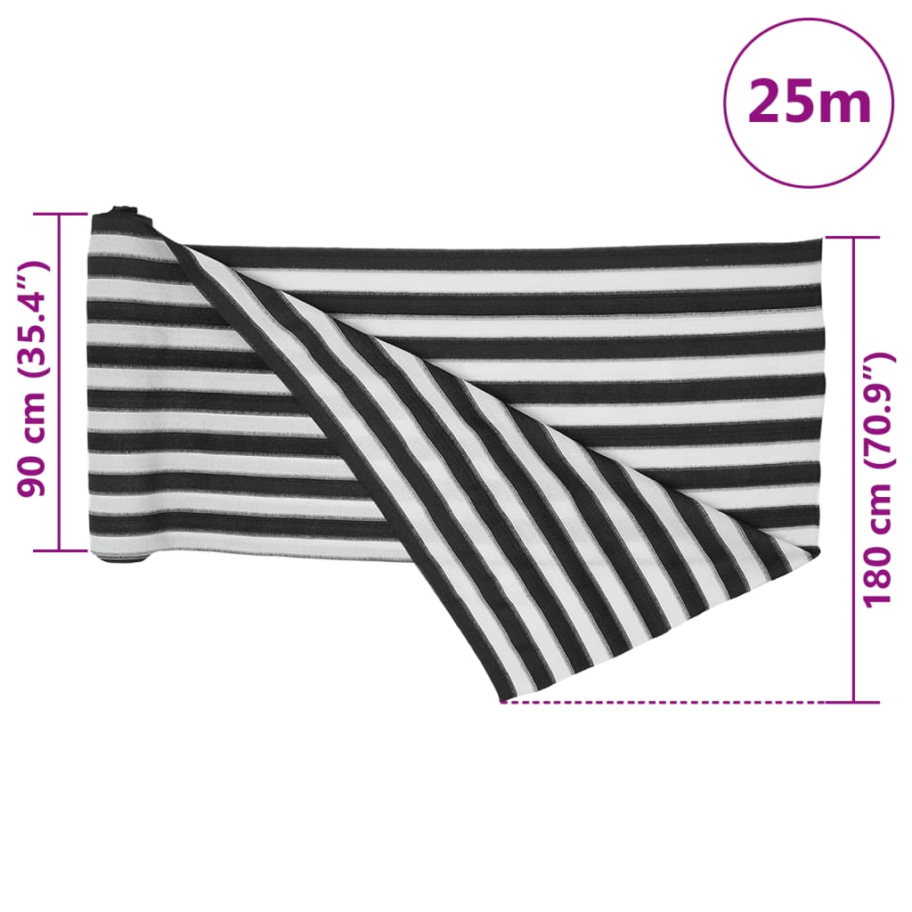 vidaXL Δίχτυ Σκίασης Ανθρακί/Λευκό 1,8 x 25 μ. από HDPE 150 γρ./μ²