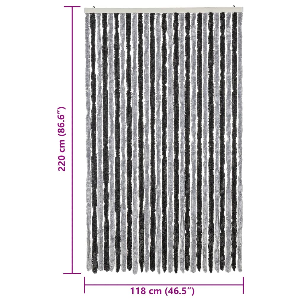 vidaXL Σήτα Εντόμων Γκρι & Μαύρη 118x220 εκ. από Σενίλ