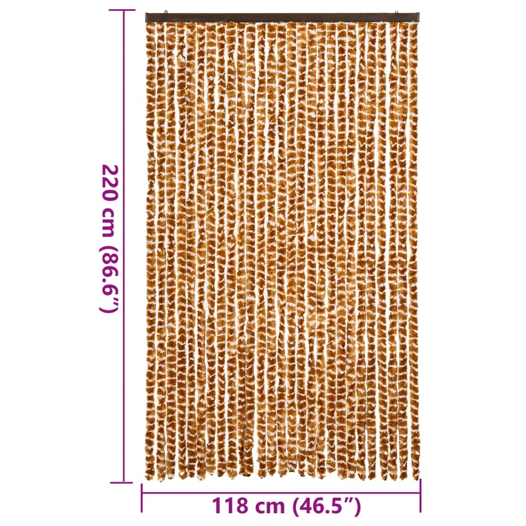 vidaXL Σήτα Εντόμων Ώχρα και Λευκό 118x220 εκ. από Σενίλ