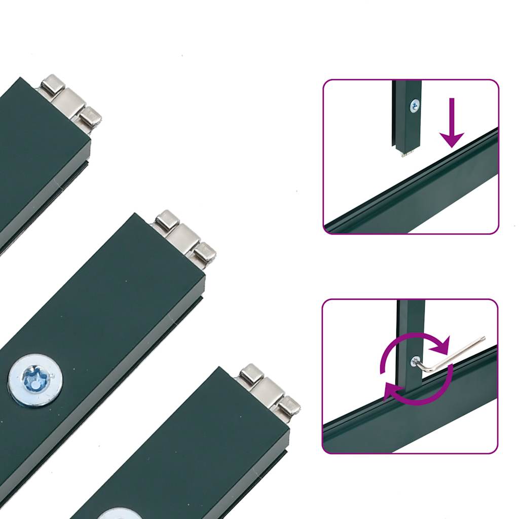 vidaXL Θερμοκήπιο με Πλαίσιο Βάσης Πράσινο 224x169x195 εκ. Αλουμινίου