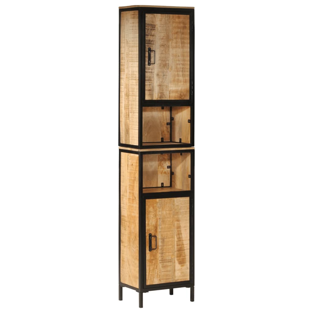 vidaXL Ντουλάπι Μπάνιου 40 x 27 x 180 εκ. Σίδηρο και Μασίφ Ξύλο Μάνγκο