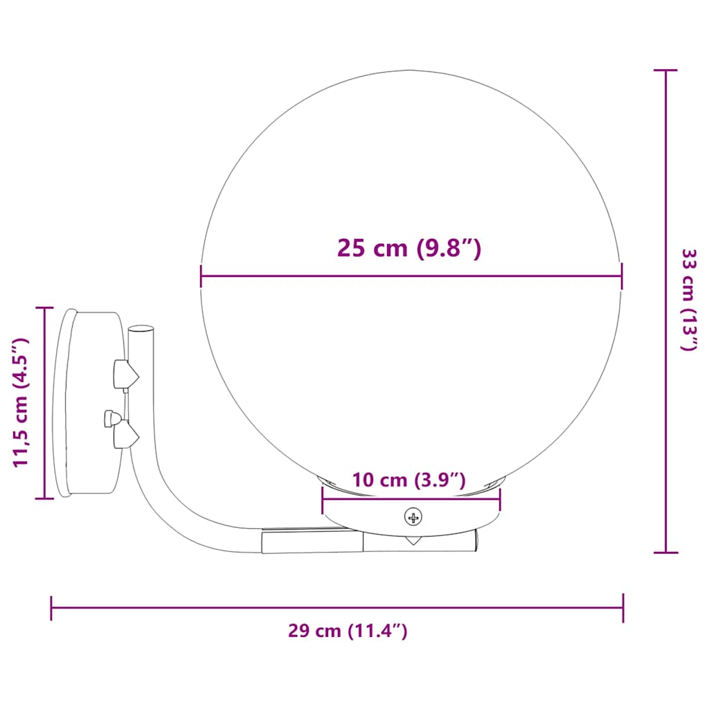 vidaXL Επιτοίχιο φωτιστικό εξωτερικού χώρου Ασημί 29 x 25 x 33 εκ.