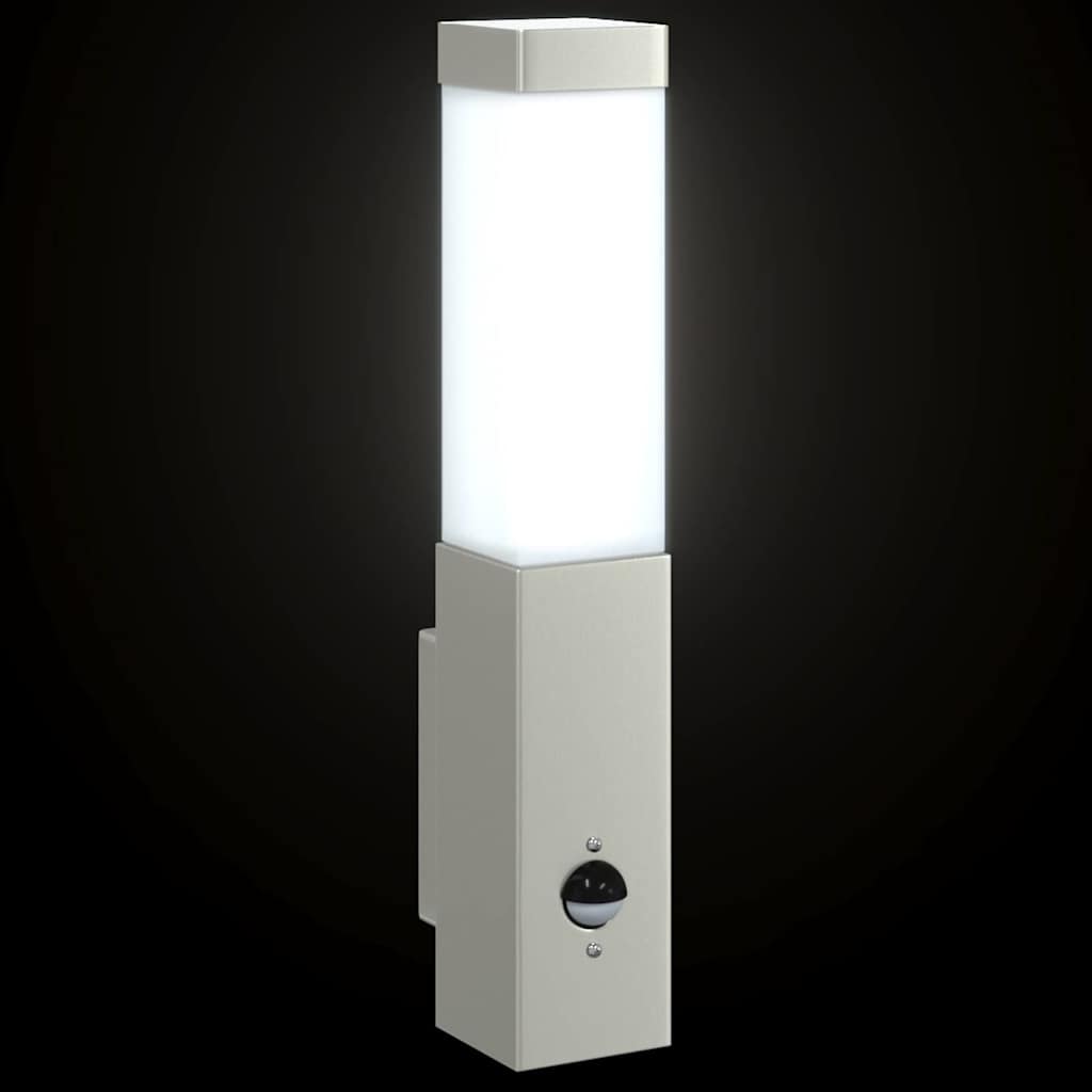 vidaXL Εξωτερικά Φωτιστικά Τοίχου 2 pcs Ασημί 10.5 x 6 x 35 εκ.