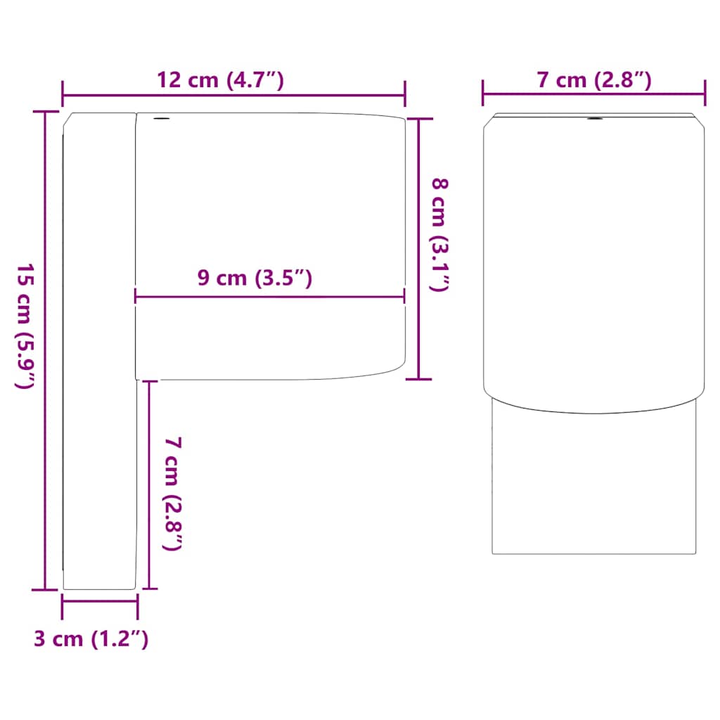 vidaXL Επιτοίχιο φωτιστικό εξωτερικού χώρου Μαύρο 12 x 7 x 15 εκ.