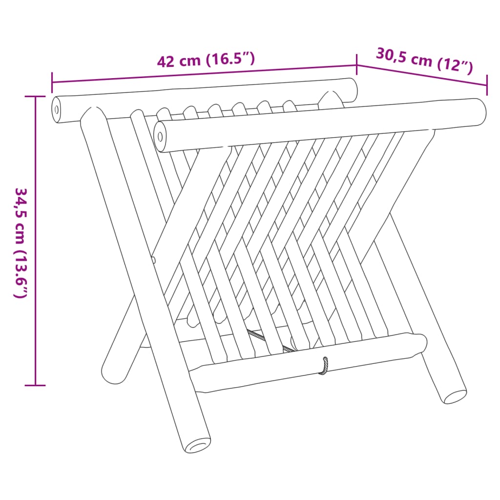 vidaXL Θήκη Περιοδικών 42 x 30,5 x 34,5 εκ. Μπαμπού