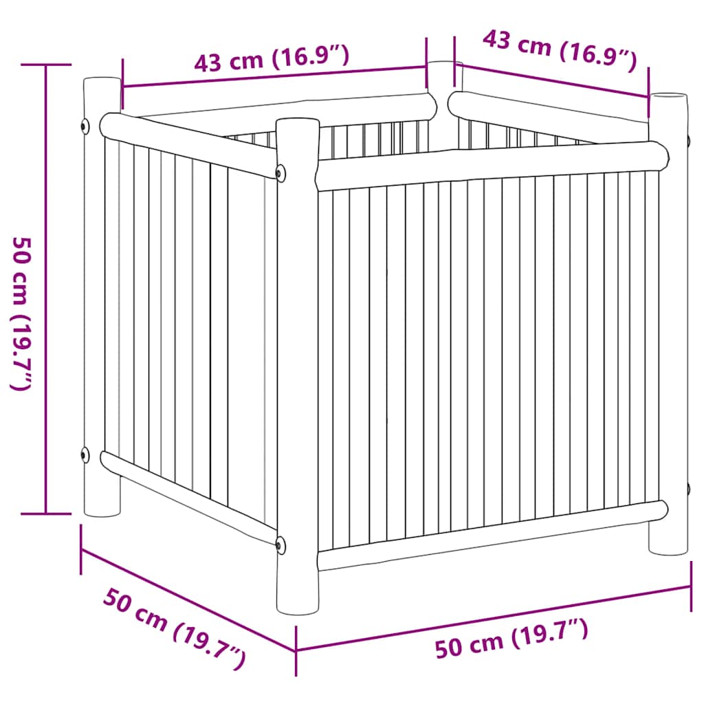 vidaXL Ζαρντινιέρα 50x50x50 εκ. από Μπαμπού