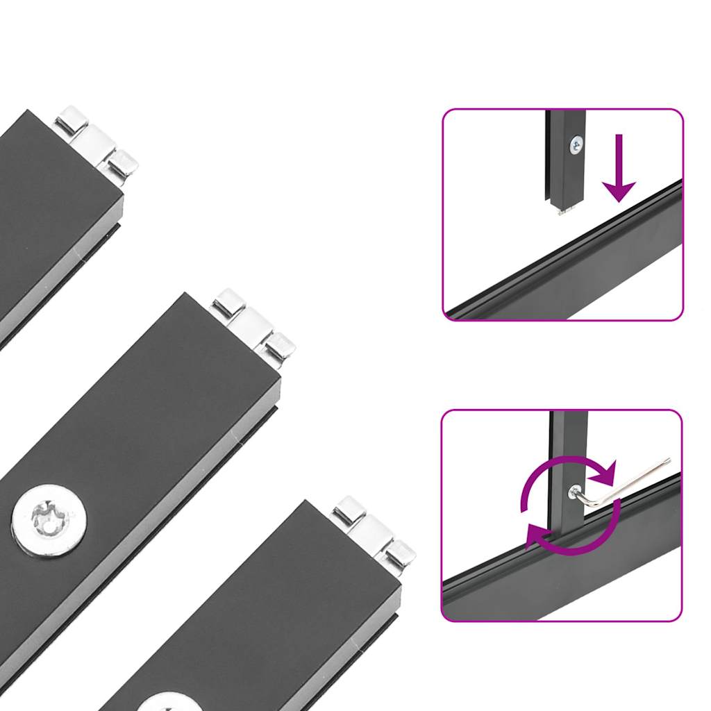 vidaXL Θερμοκήπιο με Πλαίσιο Βάσης Ανθρακί 445x169x195 εκ. Αλουμίνιο