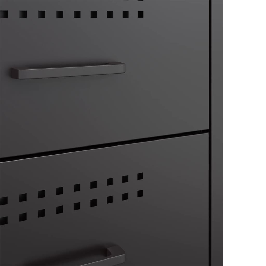 vidaXL Κομοδίνα 2 τεμ. Μαύρα 36x39x50,5 εκ. Χάλυβα