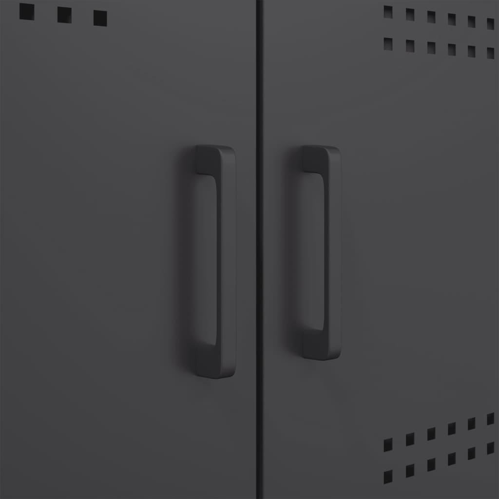 vidaXL Ντουλάπι Μαύρο 68x39x113 εκ. από Ατσάλι