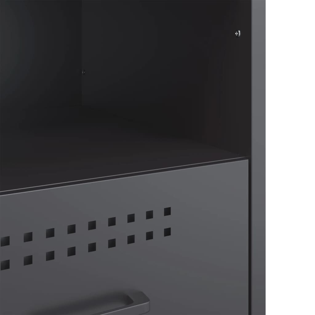 vidaXL Κομοδίνο Ανθρακί 36x39x50,5 εκ. από Χάλυβα