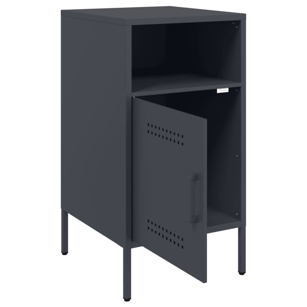vidaXL Κομοδίνο Ανθρακί 36x39x68 εκ. από Χάλυβα