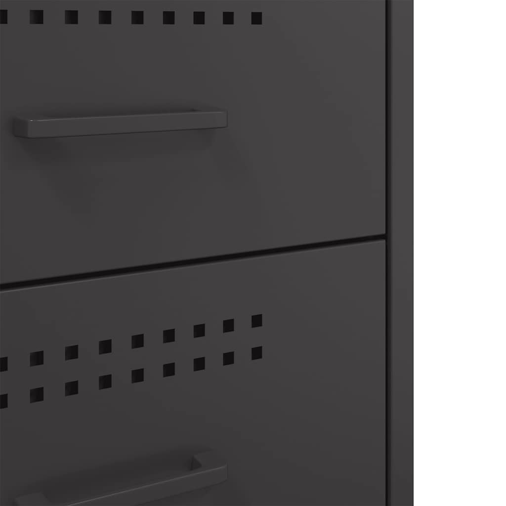 vidaXL Κομοδίνο Μαύρο 36x39x68 εκ. από Χάλυβα