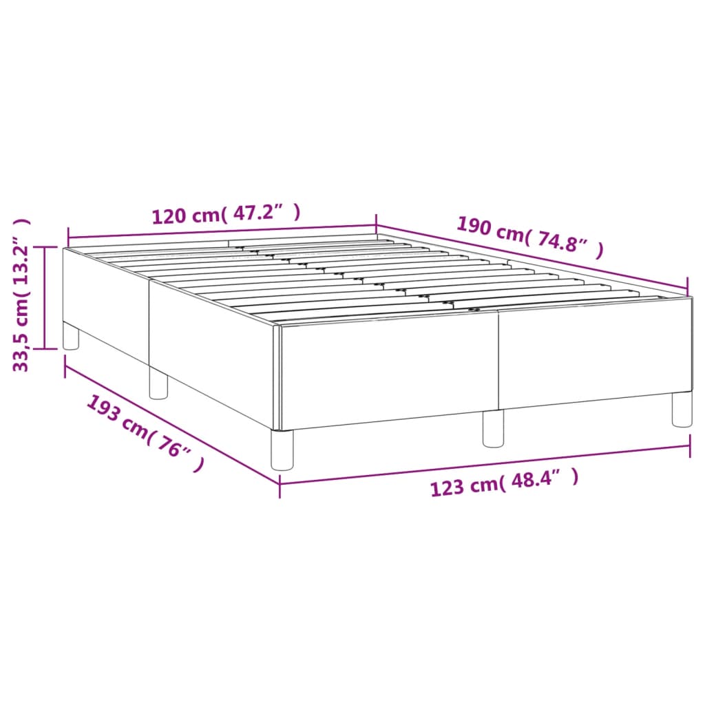 vidaXL Πλαίσιο Κρεβατιού χωρίς στρώμα Λευκό 120x190 εκ.Συνθ. Δέρμα