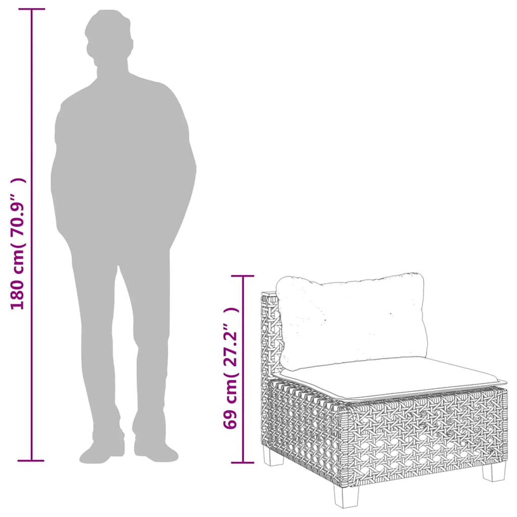 vidaXL Σαλόνι Κήπου Σετ 8 τεμ. Μπεζ Συνθετικό Ρατάν με Μαξιλάρια