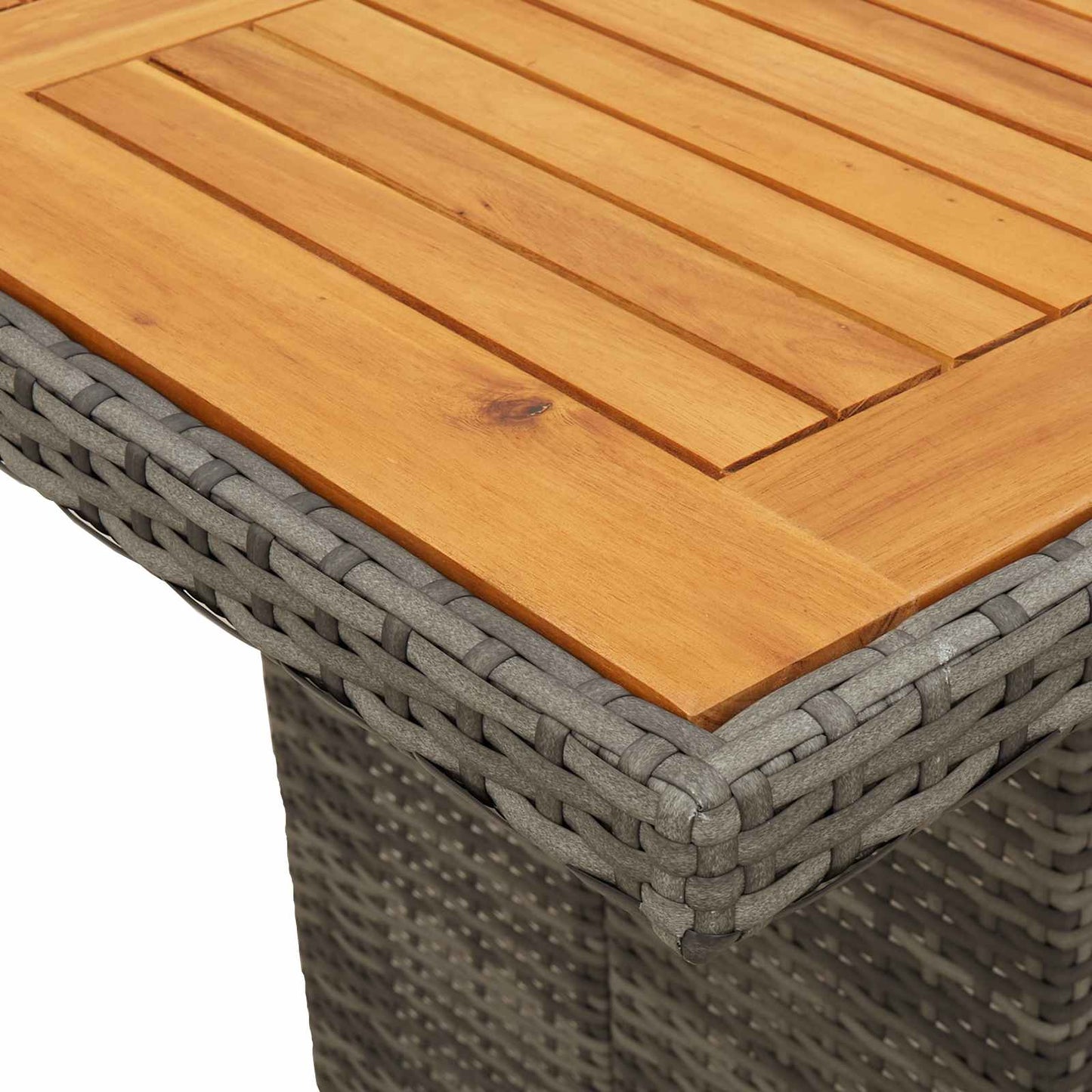 vidaXL Σέτ φαγητού για κήπο με μαξιλάρι 9 pcs Γκρι συνθετικό ρατάν